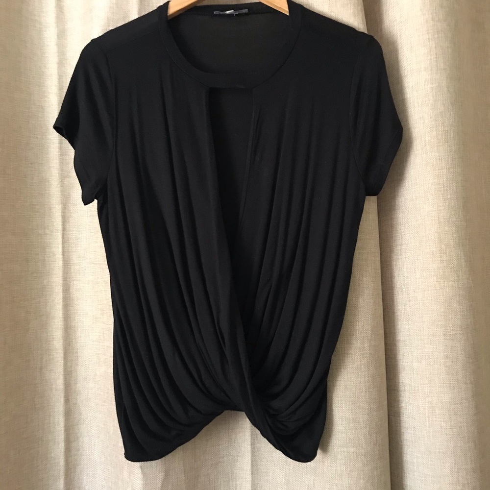 Black Deep V Tee